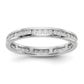 14k White Gold 1/2 carat Lab Grown Diamond VS/SI+ G+ Complete Channel Set Size 9 Eternity Band